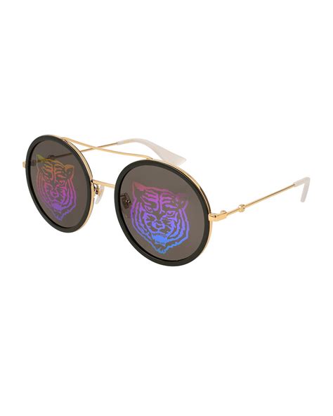 gucci tiger round sunglasses|gucci round sunglasses with letters.